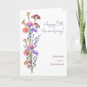 Rustic Delicate Acrylic Floral + Jute Anniversary Card