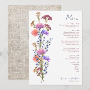Rustic Delicate Acrylic Floral Menu