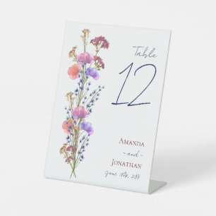 Rustic Delicate Acrylic Floral Wedding Table No. Pedestal Sign