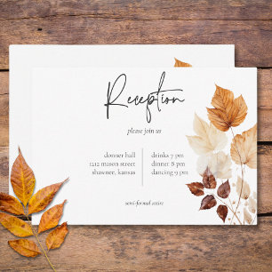Rustic Delicate Burgundy & Rust Fall Leaves Enclosure Card