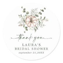 Rustic Delicate Pumpkin Bridal Shower Thank You