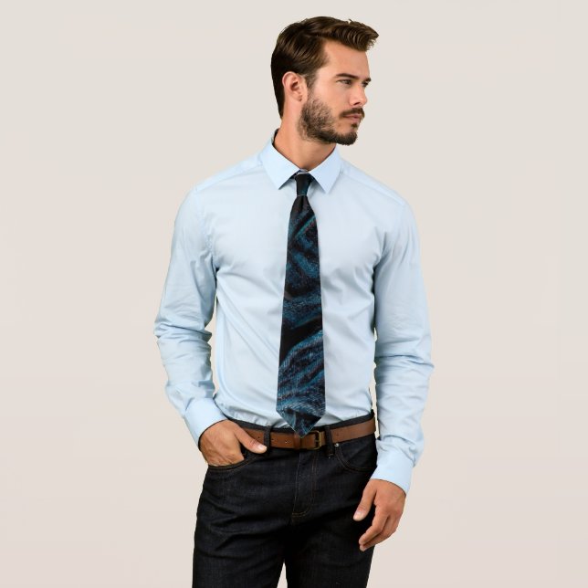 Rustic Denim Blue Jeans Wedding Tie (In Situ)