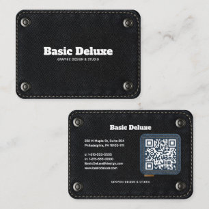 Rustic Denim Patch Business Card Dark Jean