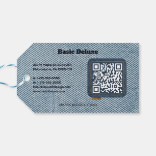 Rustic Denim Patch Business Card Dark Jean Gift Tags