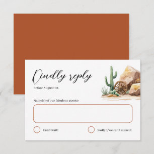 Rustic Desert Cactus Western Wedding RSVP Card