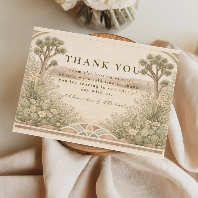 Rustic Desert Meadow Wedding Thank You Card (Creator Uploaded)