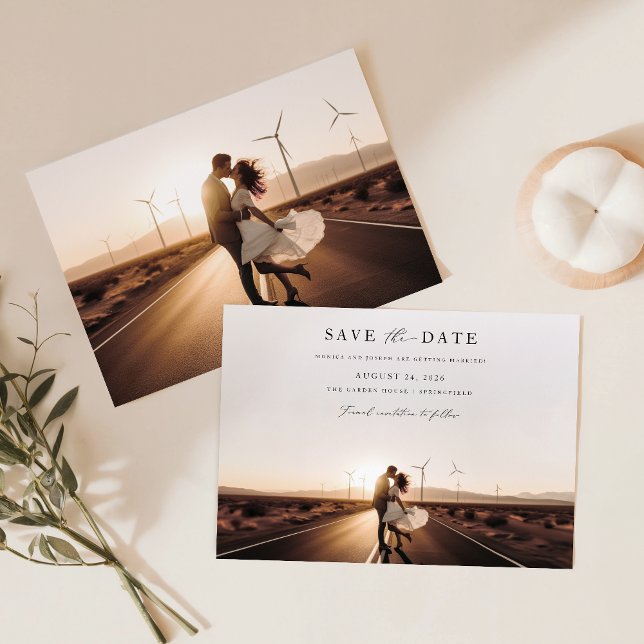 Rustic Desert Romance Photo Wedding Save The Date Invitation (Creator Uploaded)