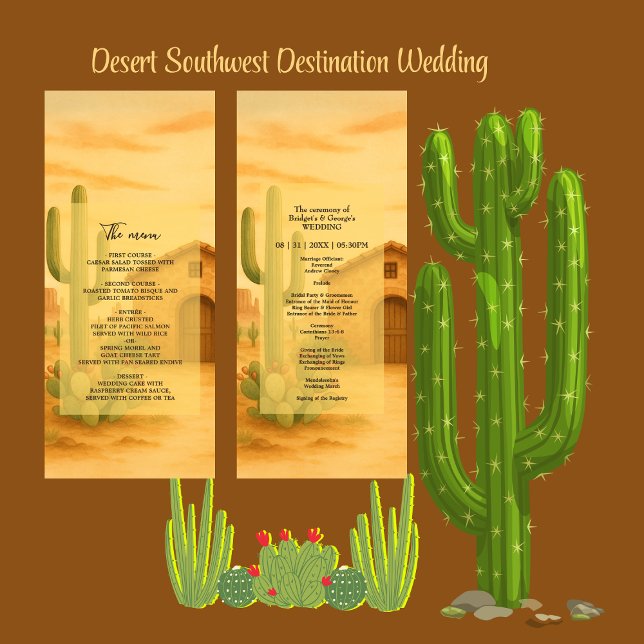 Rustic Desert Southwest Terracotta Wedding  Programme (Creator Uploaded)