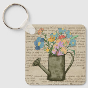 Rustic design for Farmhouse lovers text and floral Key Ring