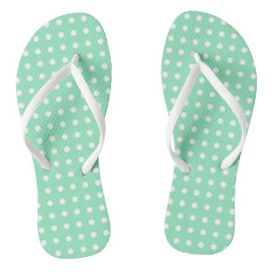 Rustic Design White Dots Mint Green Template Jandals