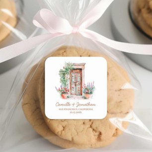 Rustic Destination Wedding Favour Sticker