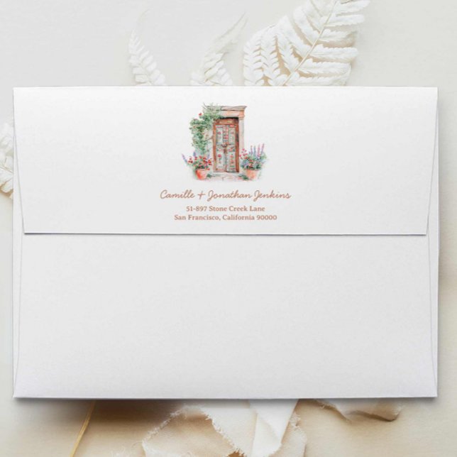 Rustic Destination Wedding Favour Sticker Envelope (Rustic Mexico Wedding Invitation Envelope)