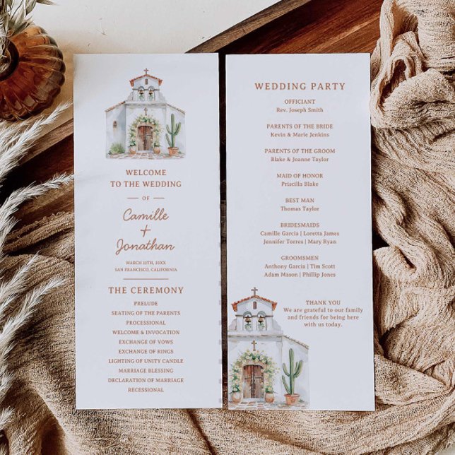 Rustic Destination Wedding Program Programme (Rustic Wedding Program)