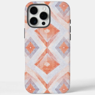 Rustic Diamond Geometric in Terracotta and Blue iPhone 16 Pro Max Case