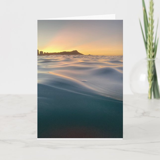 Rustic Diamond Head Hawaii Blank Inside 5x7 Card  (Front)