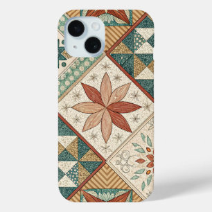 Rustic Diamond Patchwork Pattern - Geometric iPhone 15 Case