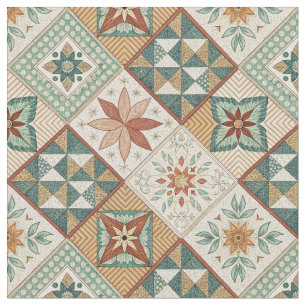 Rustic Diamond Patchwork Pattern - Geometric Fabric
