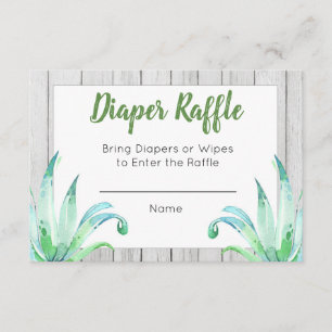 Rustic Dinosaur Diaper Raffle Card