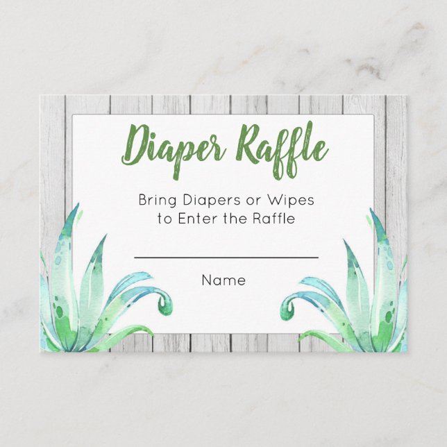 Rustic Dinosaur Diaper Raffle Card (Front)