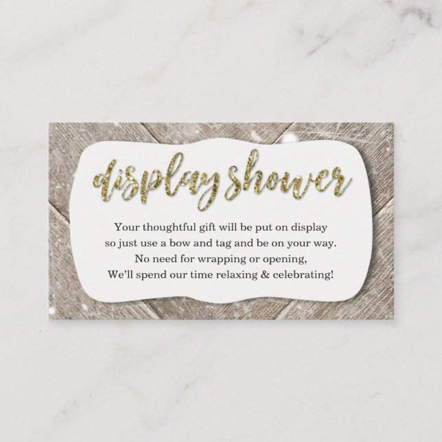 Rustic Display Shower Insert for Invitation (Front)