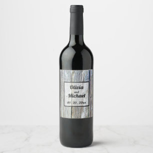 Rustic distressed barn wood wine label