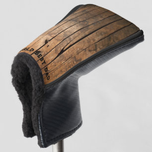 Rustic distressed barn wood, worlds best Dad Golf Head Cover