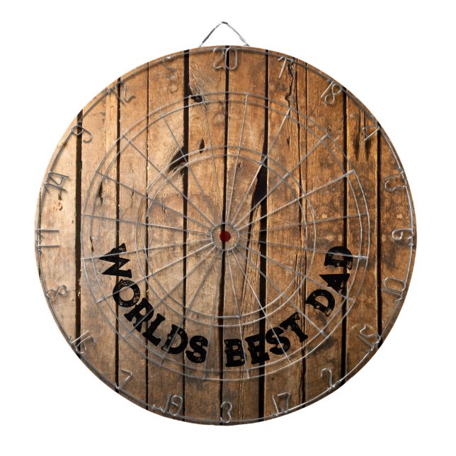 Rustic distressed dark outdoors Barn Wood pattern Dartboard (Front)