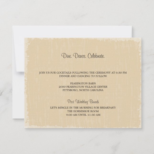 Rustic Distressed Reception Invitation (Front)