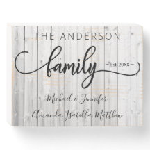 Rustic Distressed Wood Family Name