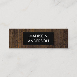 Rustic Distressed Wood Mini Business Card