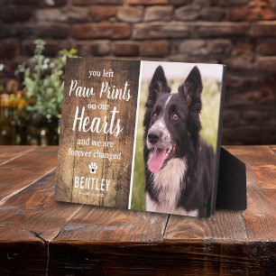 Rustic Distressed Wood Pet Memorial Photo Keepsake Plaque