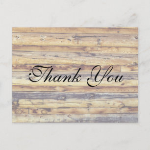 Rustic distressed Wooden Floor Thank You Card
