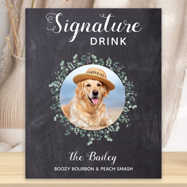Rustic Dog Bar Signature Drinks Pet Wedding Poster (Creator Uploaded)