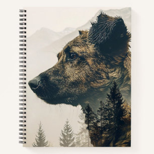 Rustic Dog Forest Landscape Notebook