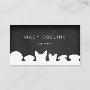 Rustic dog silhouette chalkboard business card