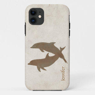 Rustic Dolphins Beach Wedding Case-Mate iPhone Case