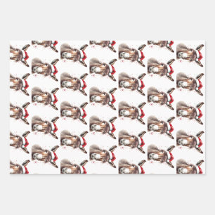 Rustic Donkey Christmas Gift Packaging Wrapping Paper Sheet