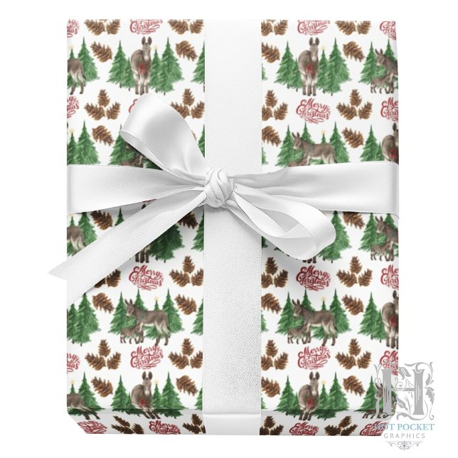 Rustic Donkey Christmas Wrapping Paper (Creator Uploaded)