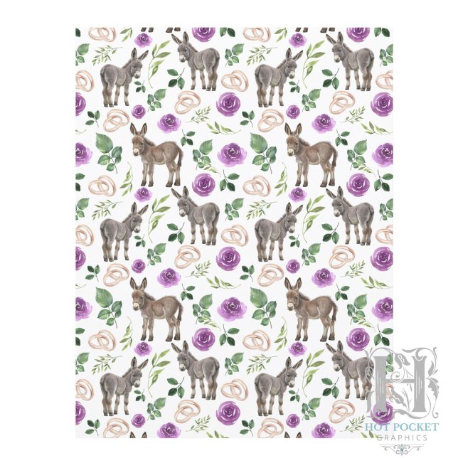 Rustic Donkey Floral Purple Scrapbook Paper (Creator Uploaded)