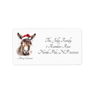 Rustic Donkey Holiday Mailing Style Label