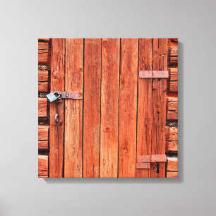 Rustic door image on canvas print
