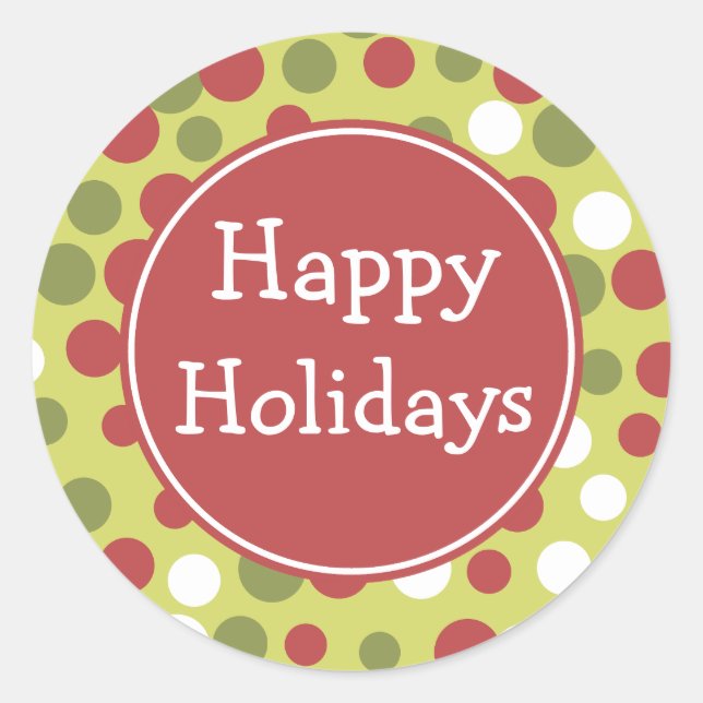 Rustic Dots Holiday Stickers (Front)