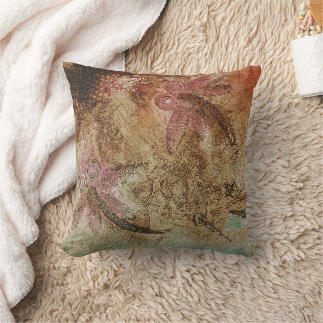 Rustic Dragonfly Dreaming  Cushion (Blanket)