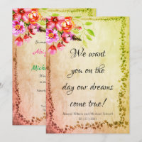Rustic Dreams Come True Wedding Invitations