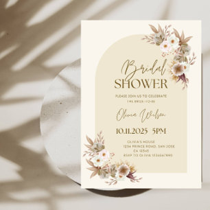 Rustic Dried Flower Bridal Shower Party Invitation