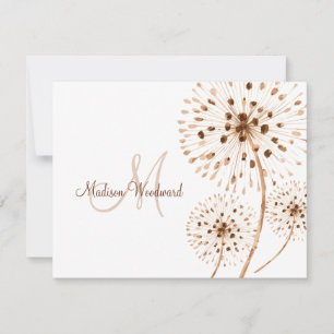 Rustic Dried Flowers Monogram Card