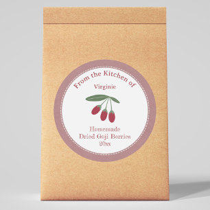 Rustic Dried Goji Berries Label Sticker
