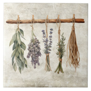 Rustic Dried Herbs Faux Texture Simple  Tile