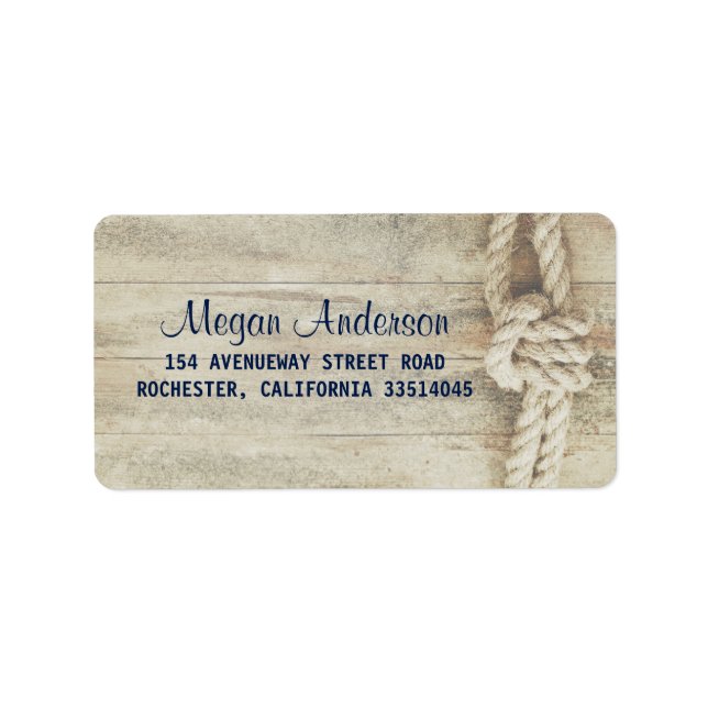 Rustic Driftwood Rustic Beach Nautical Label (Front)