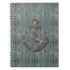 Rustic driftwood Teal Beach Wood nautical anchor